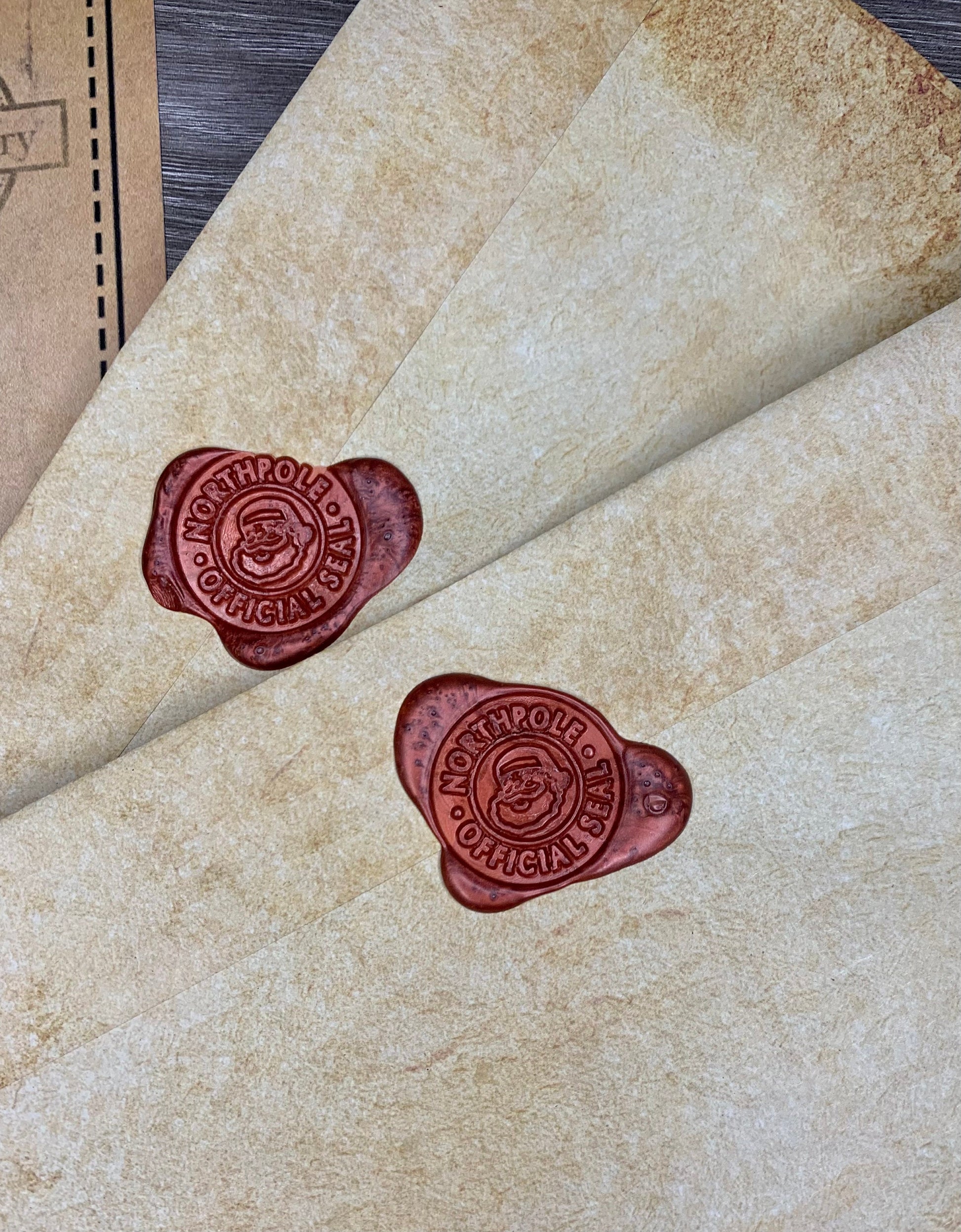 Vintage look letter and nice list certificate to Father Christmas or Santa Claus with a wax seal